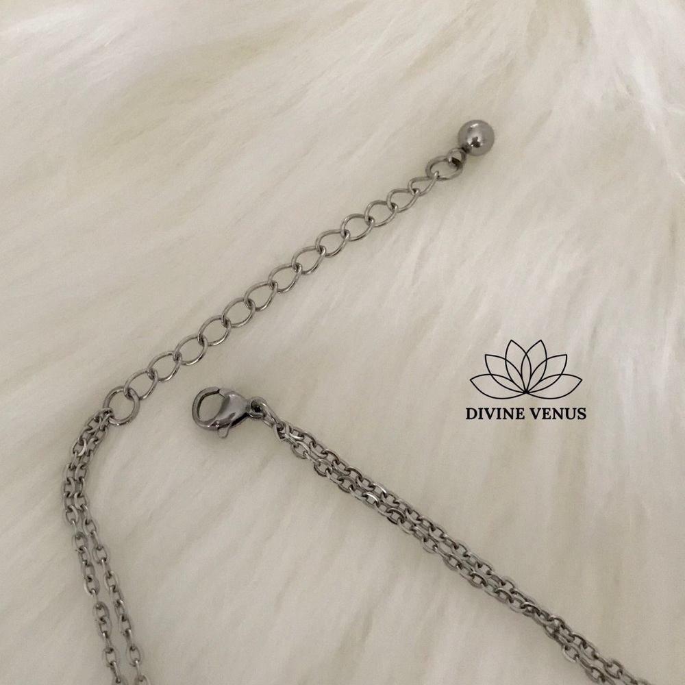 Rose Quartz Love Pendent Stainless Steel Necklace - Picture 7 of 8